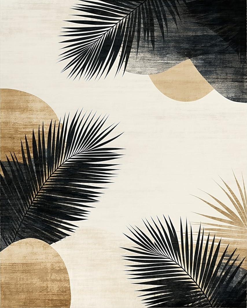 A sophisticated modern abstract beige area rug with contemporary patterns.